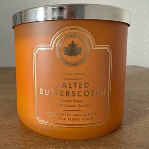 NEW bath and body works SALTED BUTTERSCOTCH 3 wick candle NEW